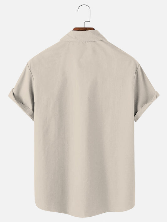 Men's Vintage Bowling Electricity Warning Logo Print Short Sleeve Shirt