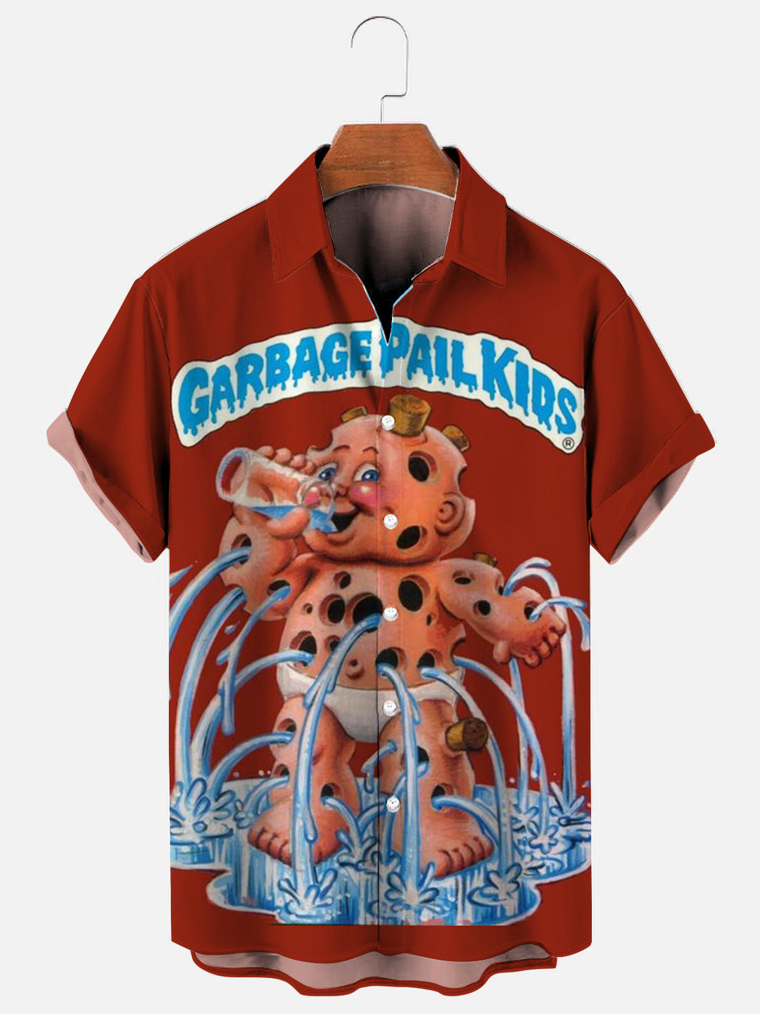 Men's Vintage Childhood Card Toys Printed Hawaiian Short Sleeve Shirt