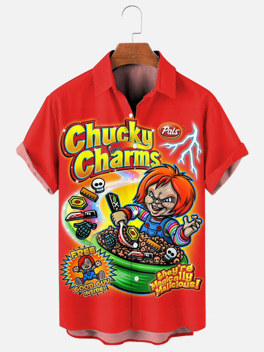 Men's Charmed Child Printed Casual Short Sleeve Shirt