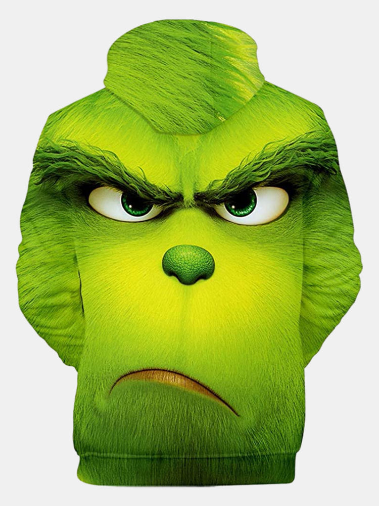 Grinch Christmas 3D Long Sleeve Pullover Hoodie