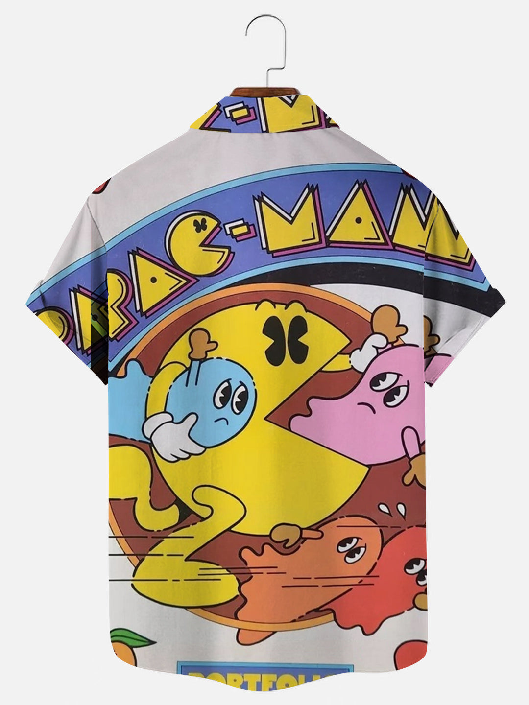 80s Pop Culture Retro Game Print Hawaiian Short Sleeve Shirt