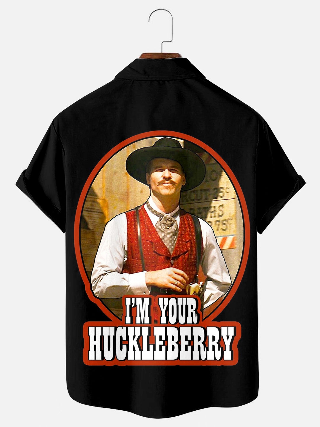 Men's Retro Western Movie Character Print Casual Short Sleeve Shirt