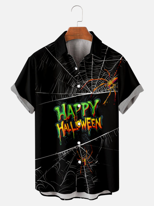 Happy Halloween Casual Print Holiday Short Sleeve Shirt