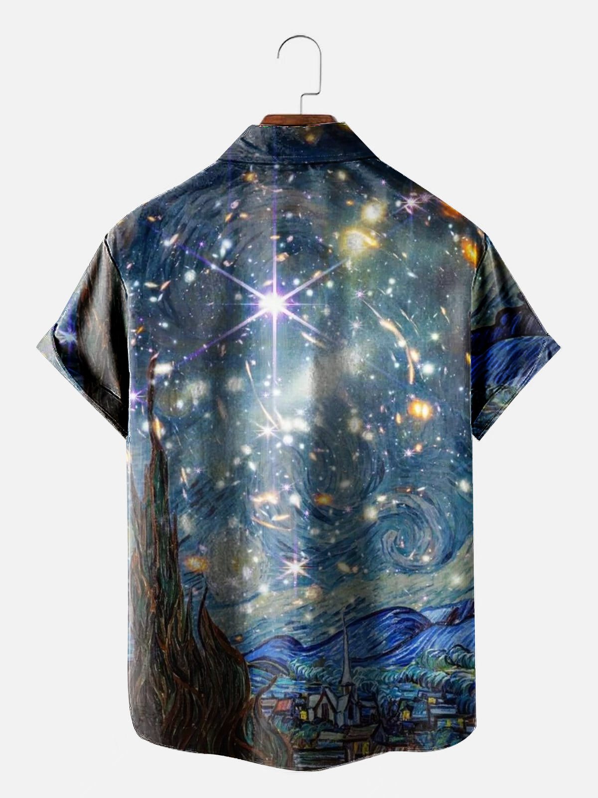 Men's Vintage Van Gogh Art Short Sleeve Hawaiian Shirt