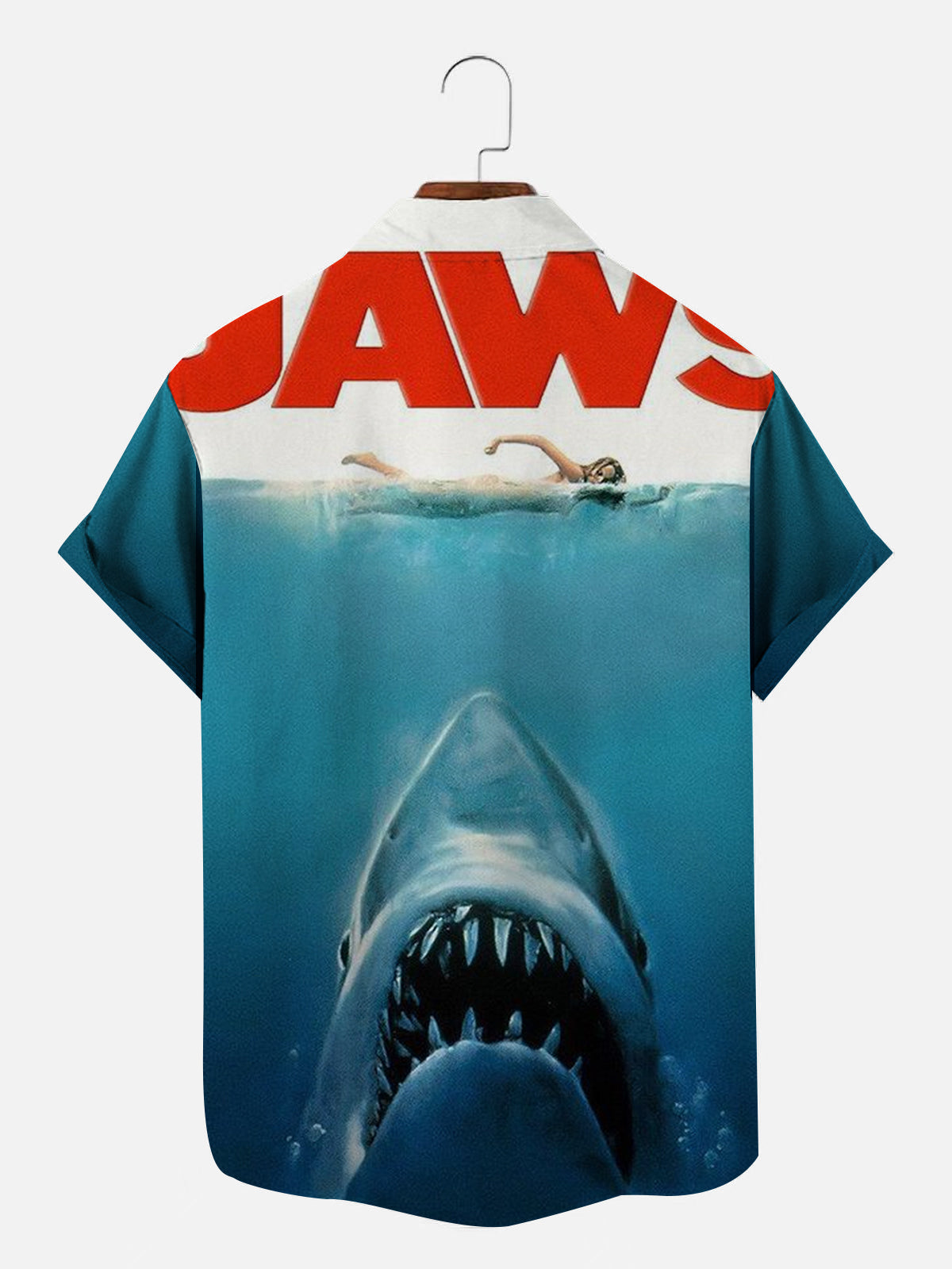 Men's Hawaiian Vintage Shark Print Short Sleeve Shirt