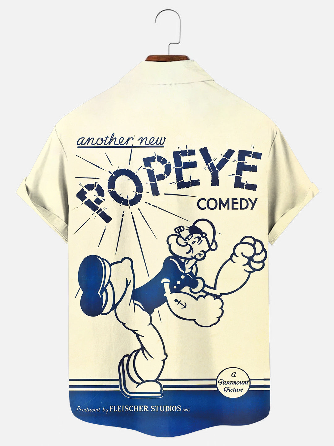 Men's Retro Cartoon Animation Poster Printed Casual Short Sleeve Shirt