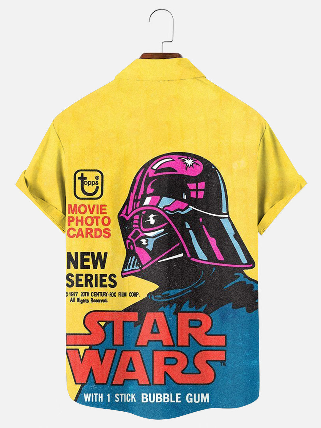 Men's 70s Vintage Space War Graphic Print Hawaiian Short Sleeve Shirt