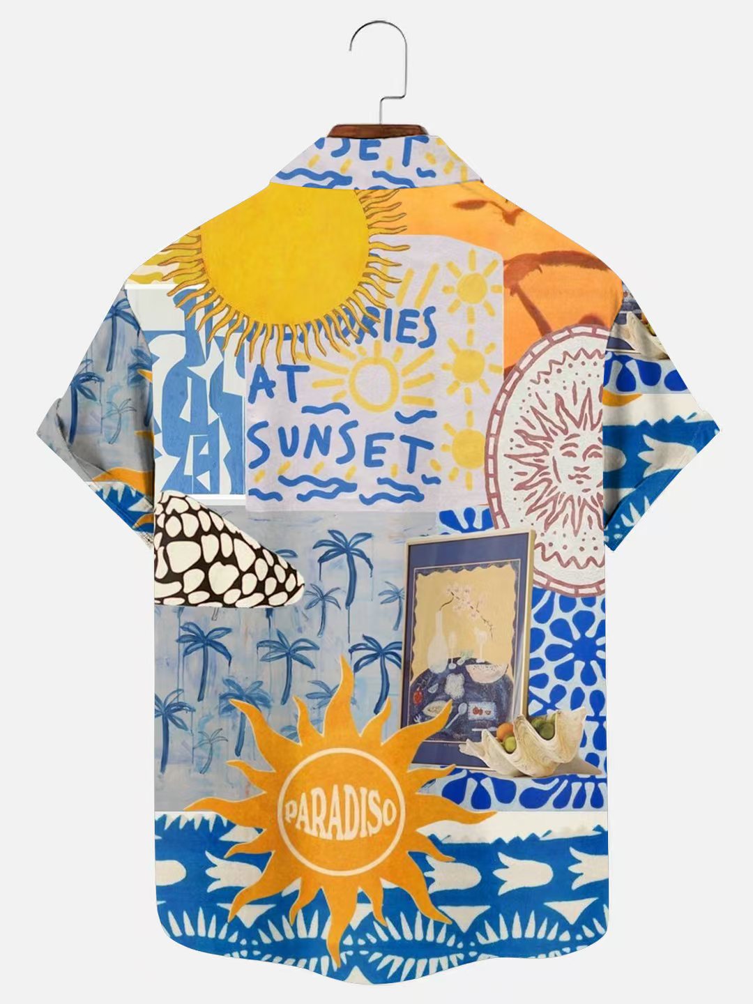 Men's Summer Art Print Hawaiian Short Sleeve Shirt