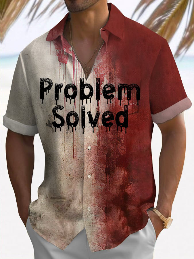Men's Halloween Problem Solving Print Short Sleeve Shirt