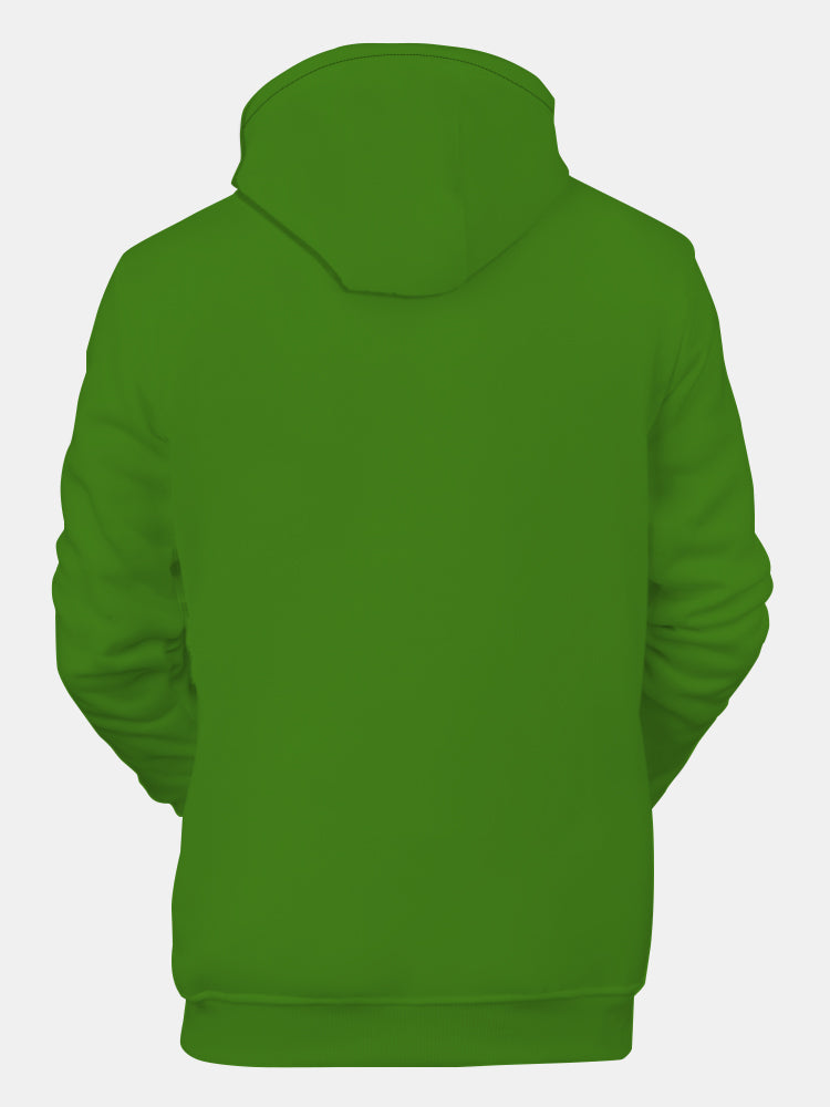 Men's Christmas Grinch Fun Print Long Sleeve Pullover Hoodie