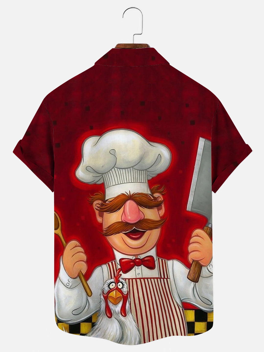 Men's Cartoon Muppet Chef Print Casual Short Sleeve Shirt