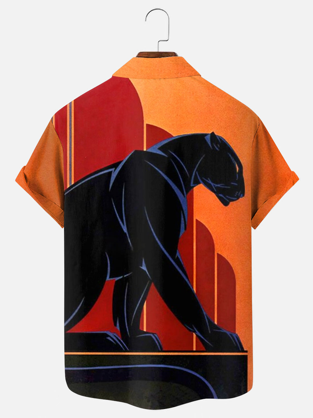 Men's Black Panther Art Print Hawaiian Short Sleeve Shirt