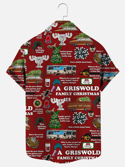 Christmas Printed Casual Short Sleeve Shirt