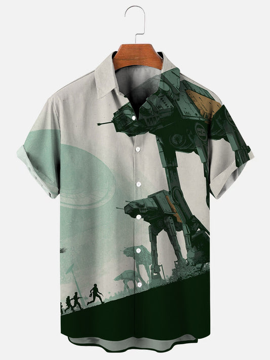 Men's Tech Armor Walker Print Casual Breathable Short Sleeve Shirt