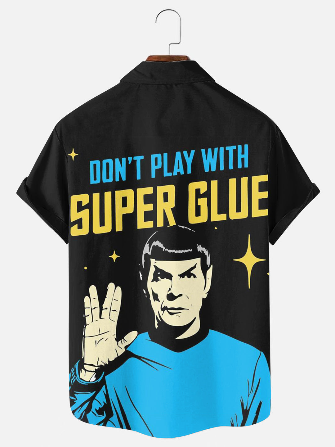 Men's Vintage TV Character Fun Print Casual Short-Sleeve Pocket Shirt