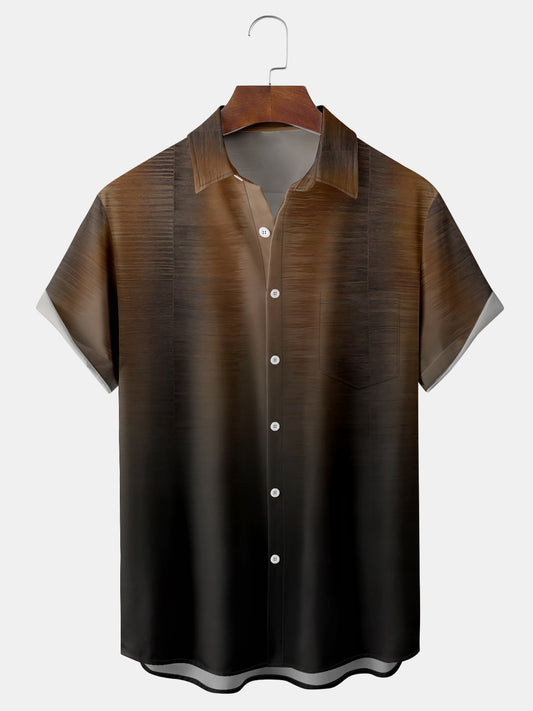 Men's Gradient Textured Hawaiian Short Sleeve Shirt