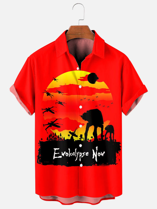 Men's Skywalker art poster print casual short sleeve shirt