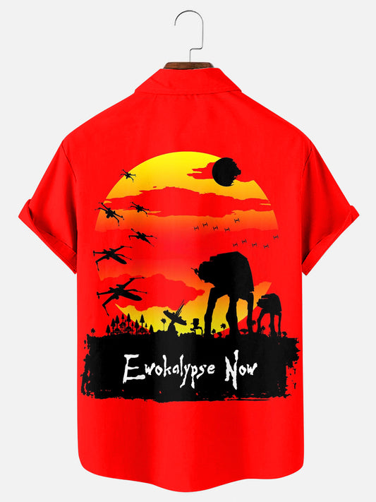 Men's Skywalker art poster print casual short sleeve shirt
