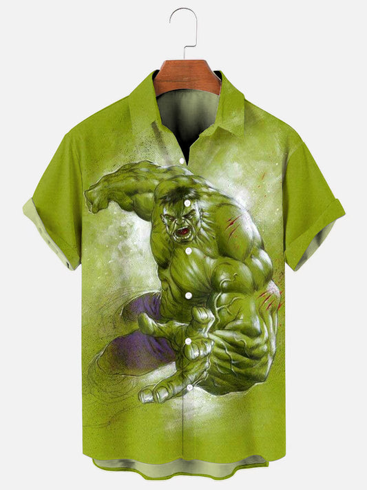 Men's Giant Print Casual Short Sleeve Shirt