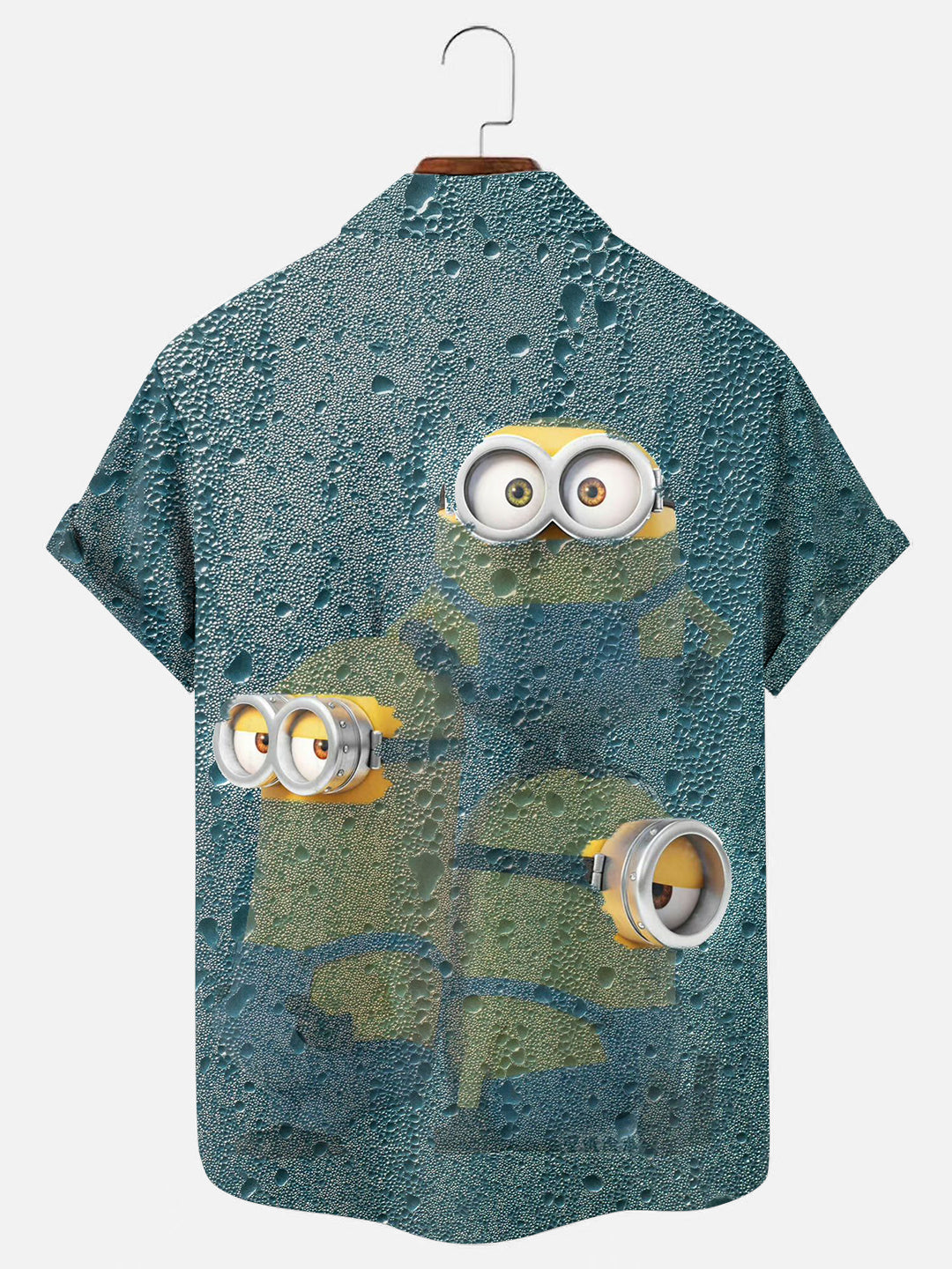 Men's Cartoon Character Print Hawaiian Chest Pocket Short Sleeve Shirt