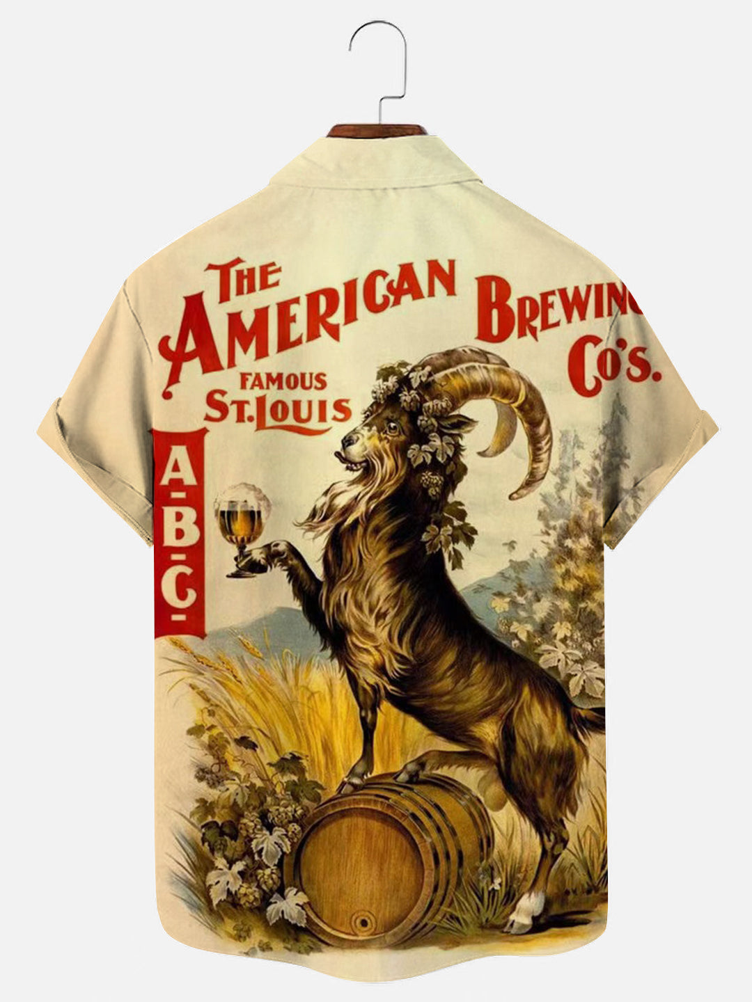 Retro Beer Hawaiian Casual Short Sleeve Shirt