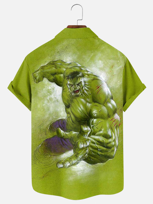 Men's Giant Print Casual Short Sleeve Shirt