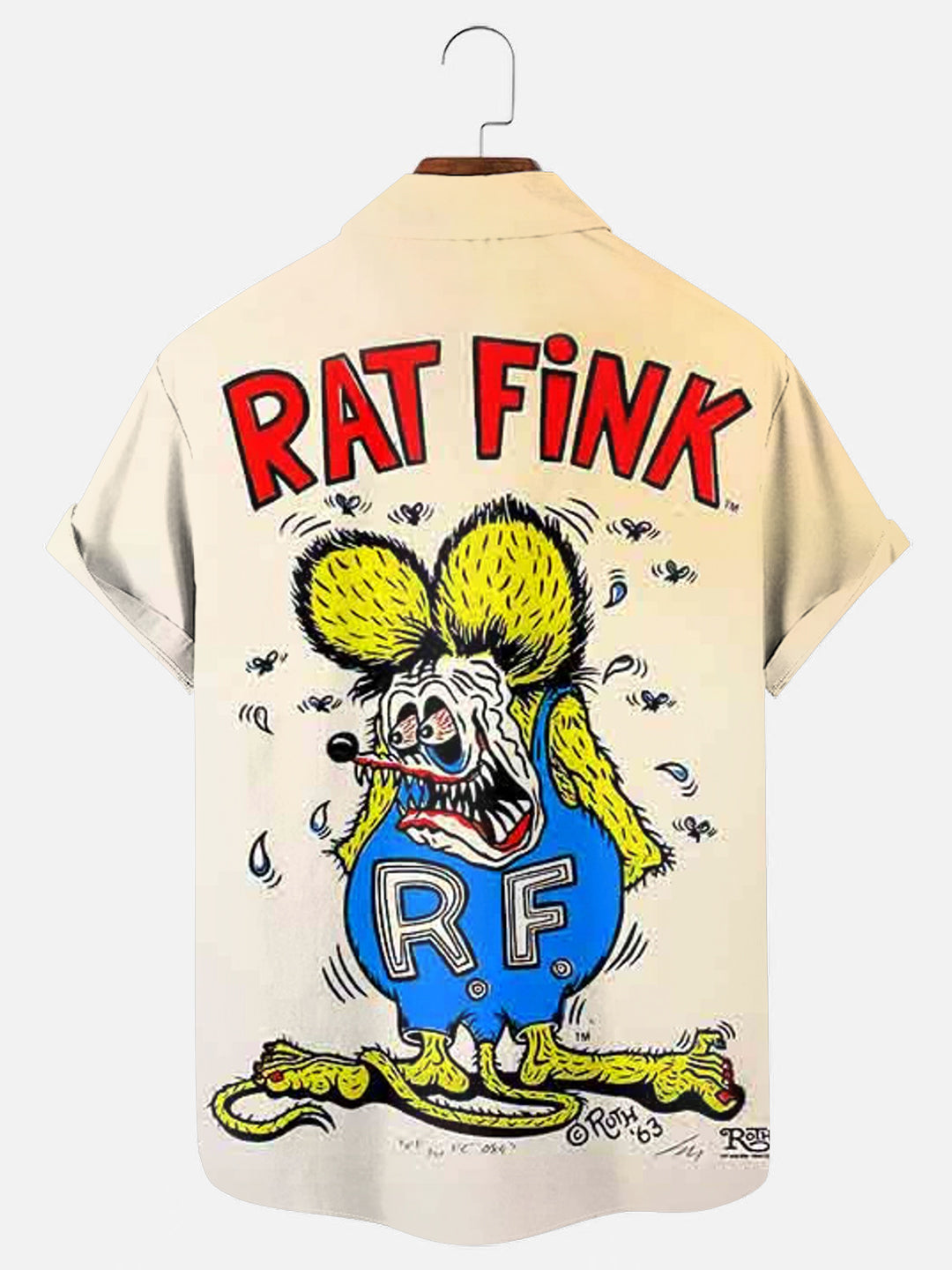 Men's Vintage Cartoon Mouse Print Hawaiian Short Sleeve Shirt