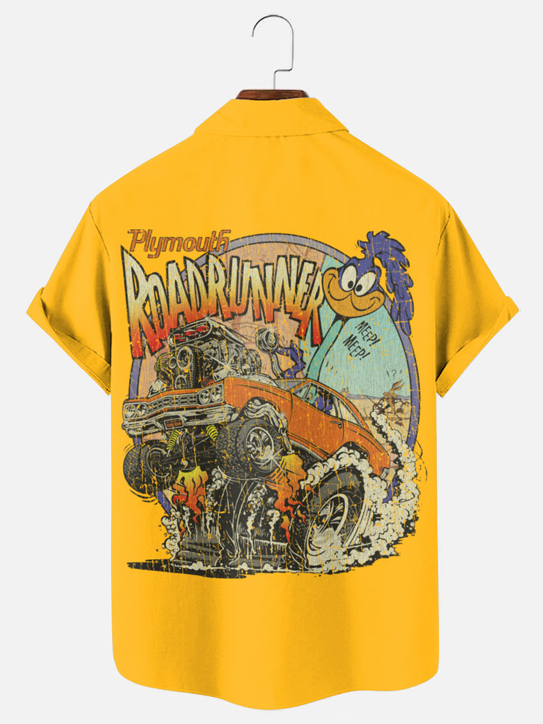 Men's Retro Road Racing Muscle Car Printed Casual Short Sleeve Shirt