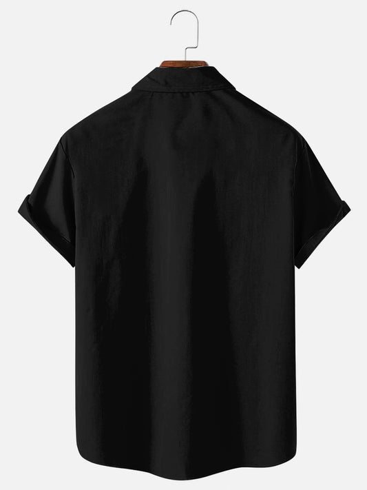 Men's Christmas Fun Striped Print Holiday Short Sleeve Shirt