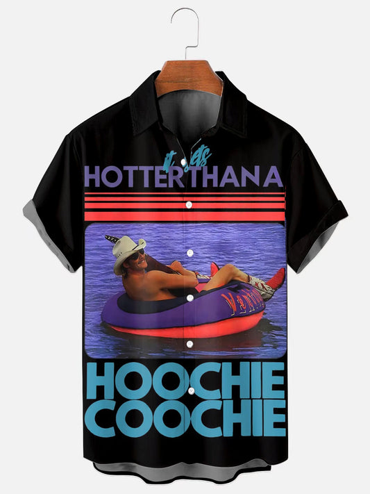 Men's Vintage Country Music Graphic Hawaiian Short Sleeve Shirt