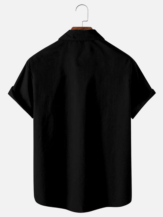 Men's Vintage American Flag Independence Day Colorblock Print Casual Short Sleeve Shirt