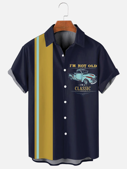 Im Not Old Im A Classic Vintage Pickup Truck Bowling Short Sleeve Shirt