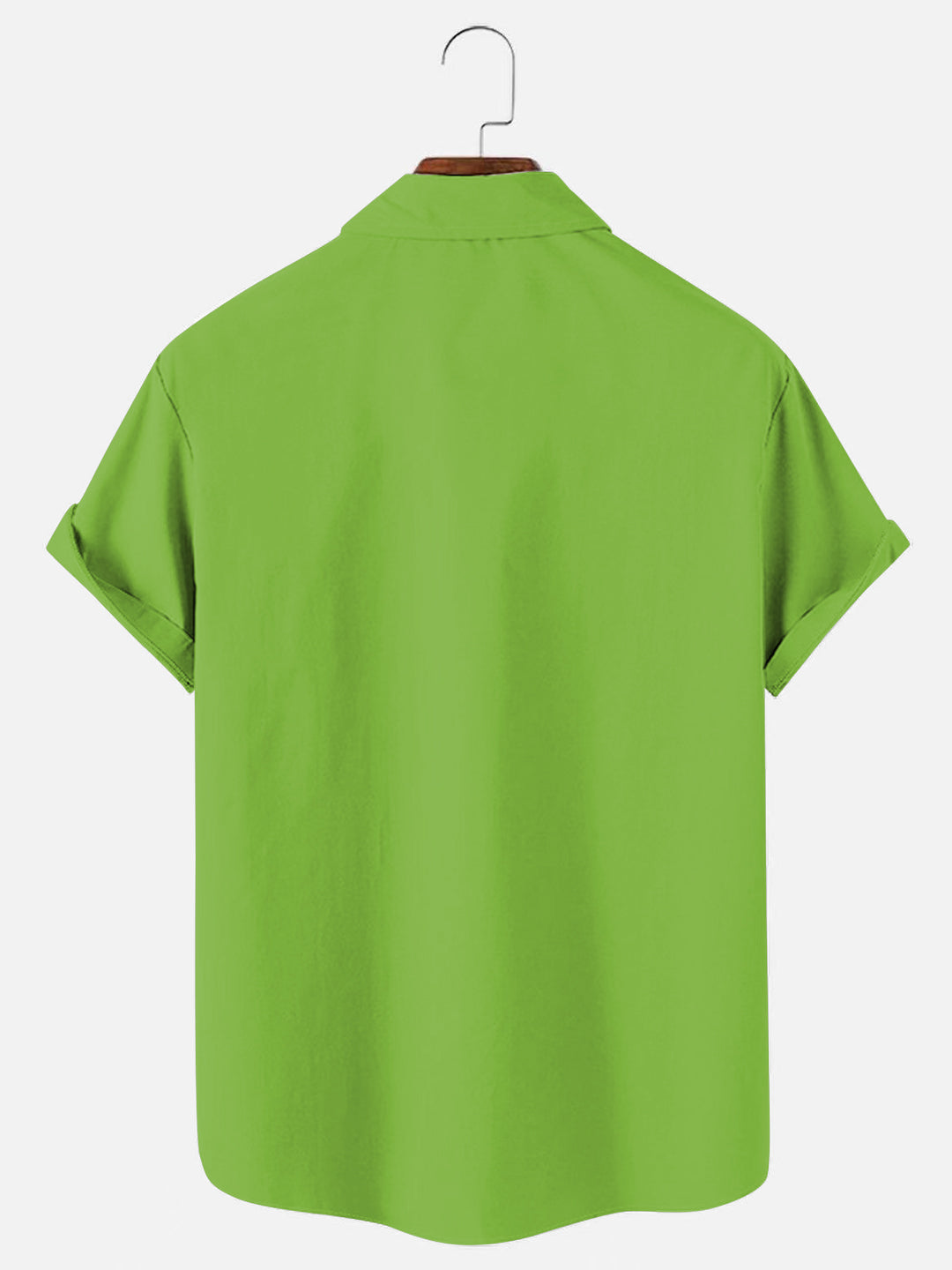 Men's Vintage Christmas Grinch Face Print Chest Pocket Bowling Short Sleeve Shirt