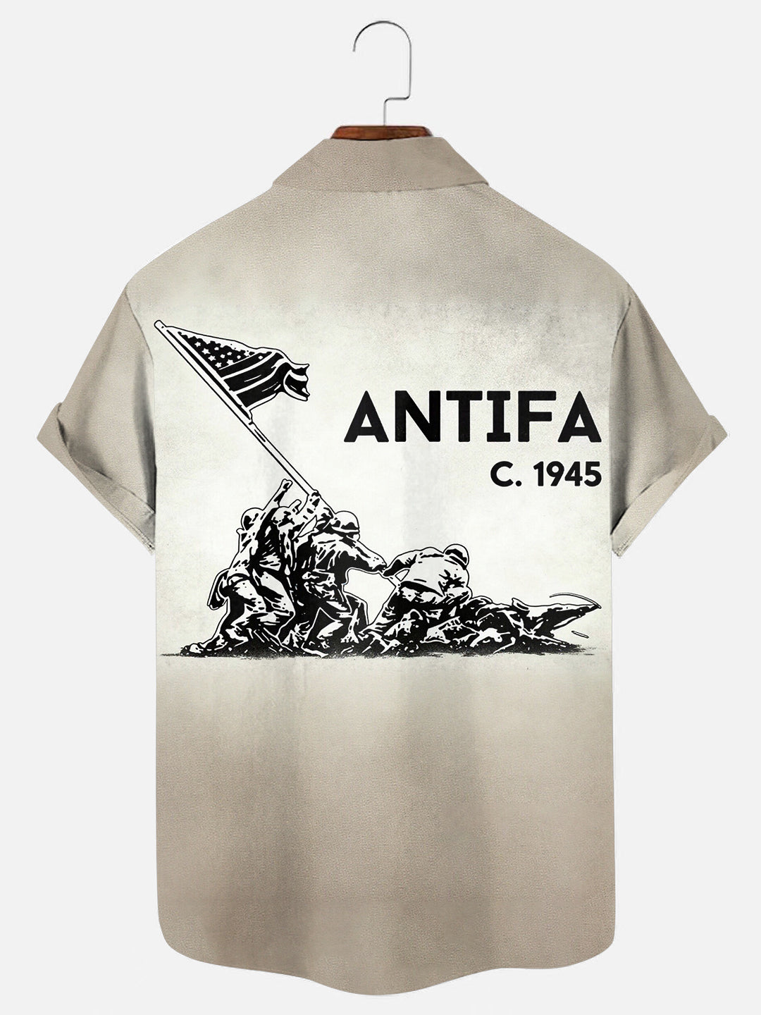 Men's Vintage 1945 Patriotic Short Sleeve Pocket Shirt