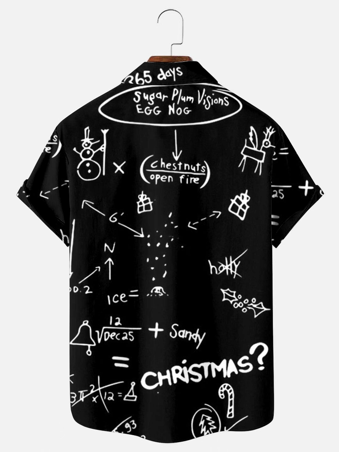 Men's Nightmare Before Christmas Formula Poster Print Holiday Short Sleeve Shirt
