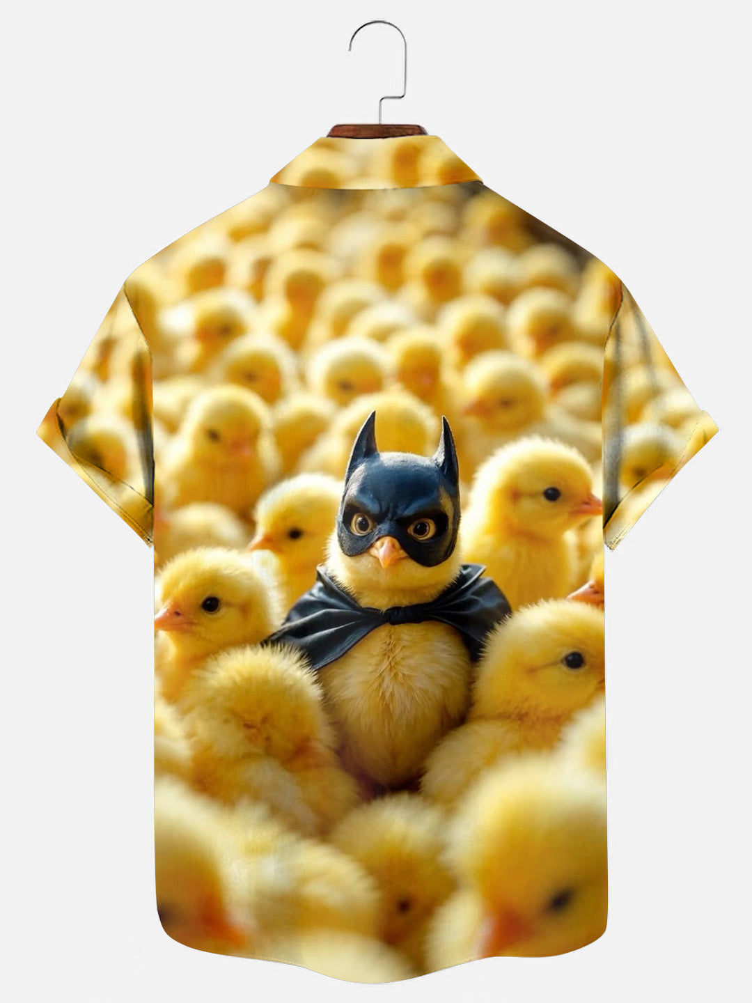 Men's Chicken Bat Fun Print Hawaiian Short Sleeve Shirt