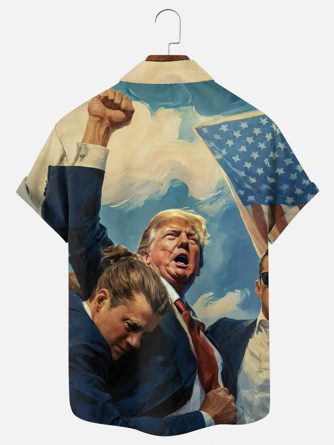 Trump Poster Hawaiian Short Sleeve Shirt