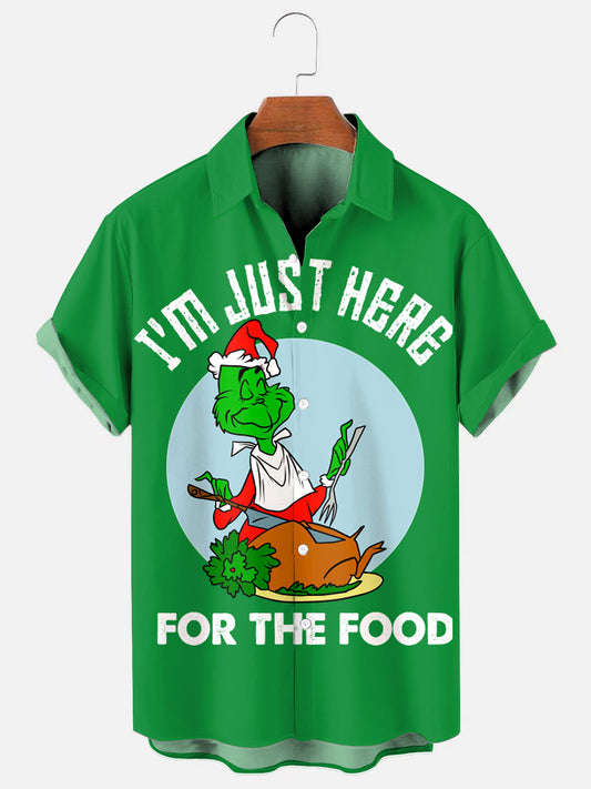 I'm Just Here For The Food Christmas Short Sleeve Shirt