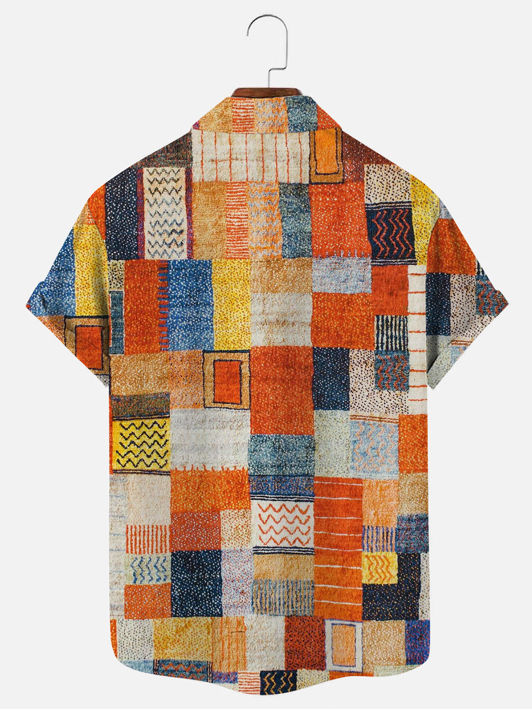 Men's Vintage Plaid Print Hawaiian Short Sleeve Shirt