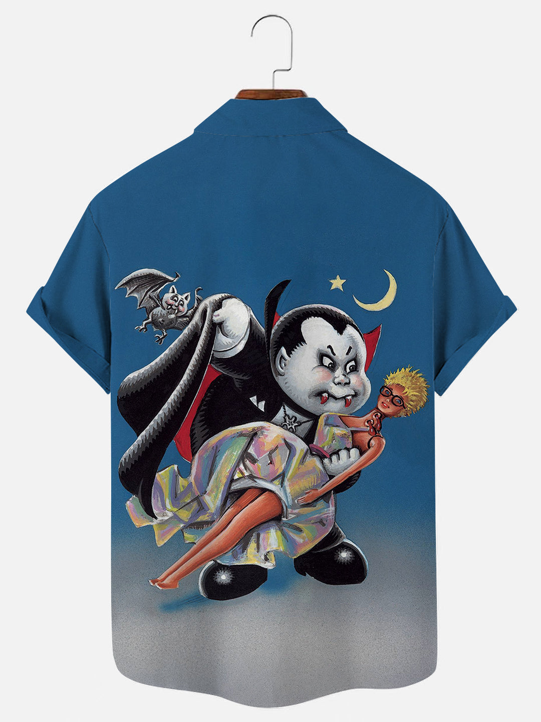 Men's Vintage Childhood Toy Card Print Casual Hawaiian Short Sleeve Shirt