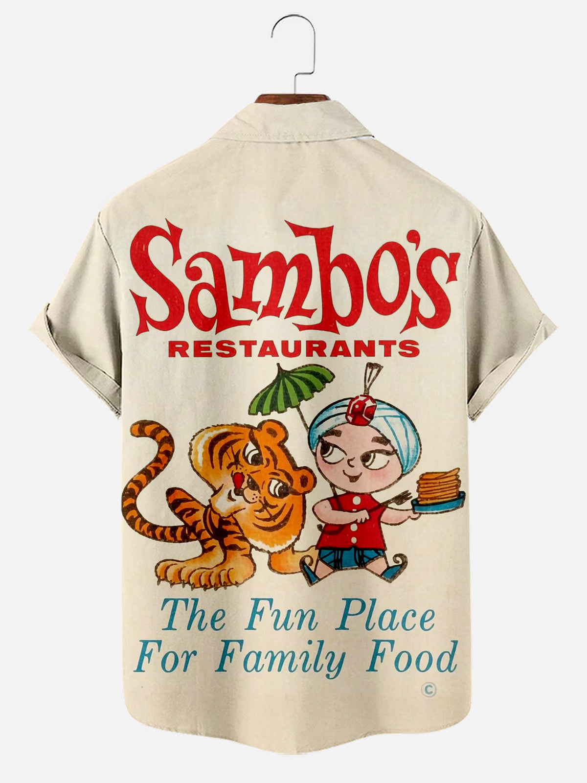 Men's Vintage Sambo's Restaurant Print Casual Summer Pocket Shirt