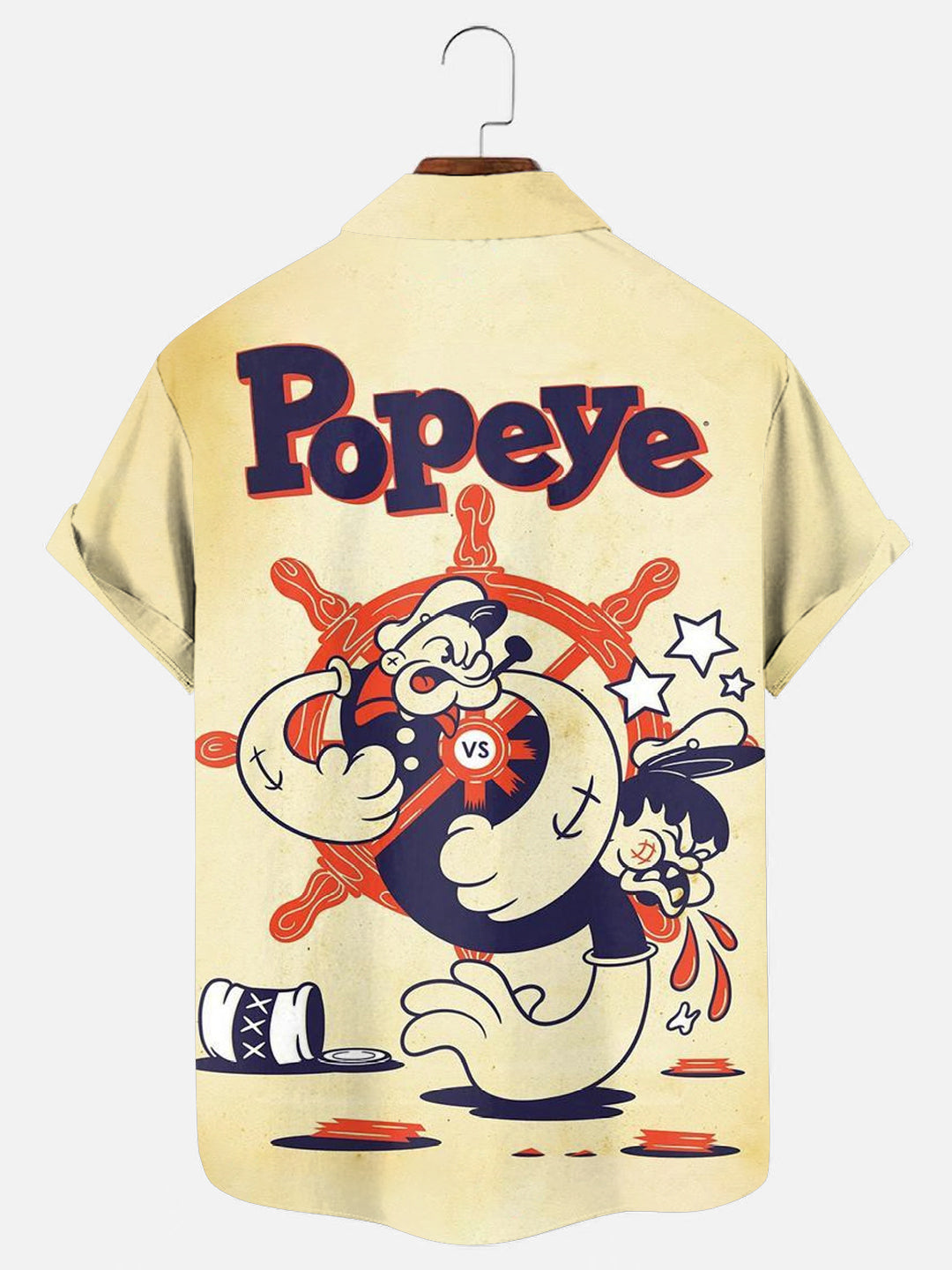 Men's Retro Classic Animated Cartoon Print Hawaiian Short Sleeve Shirt