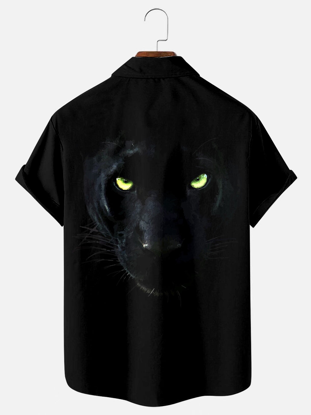 Men's Black Panther Fashion Printed Casual Short Sleeve Shirt