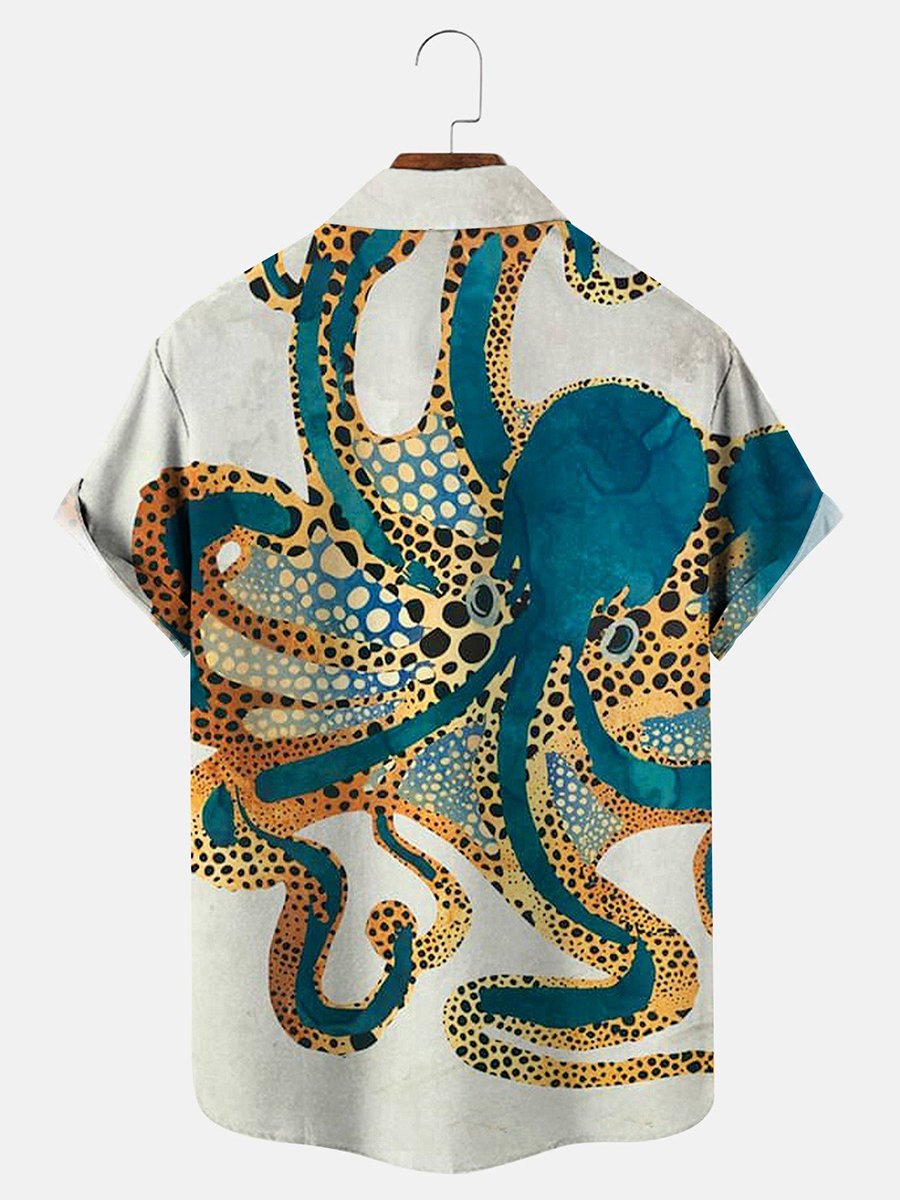 Ink Ocean Octopus Art Hawaiian Shirt