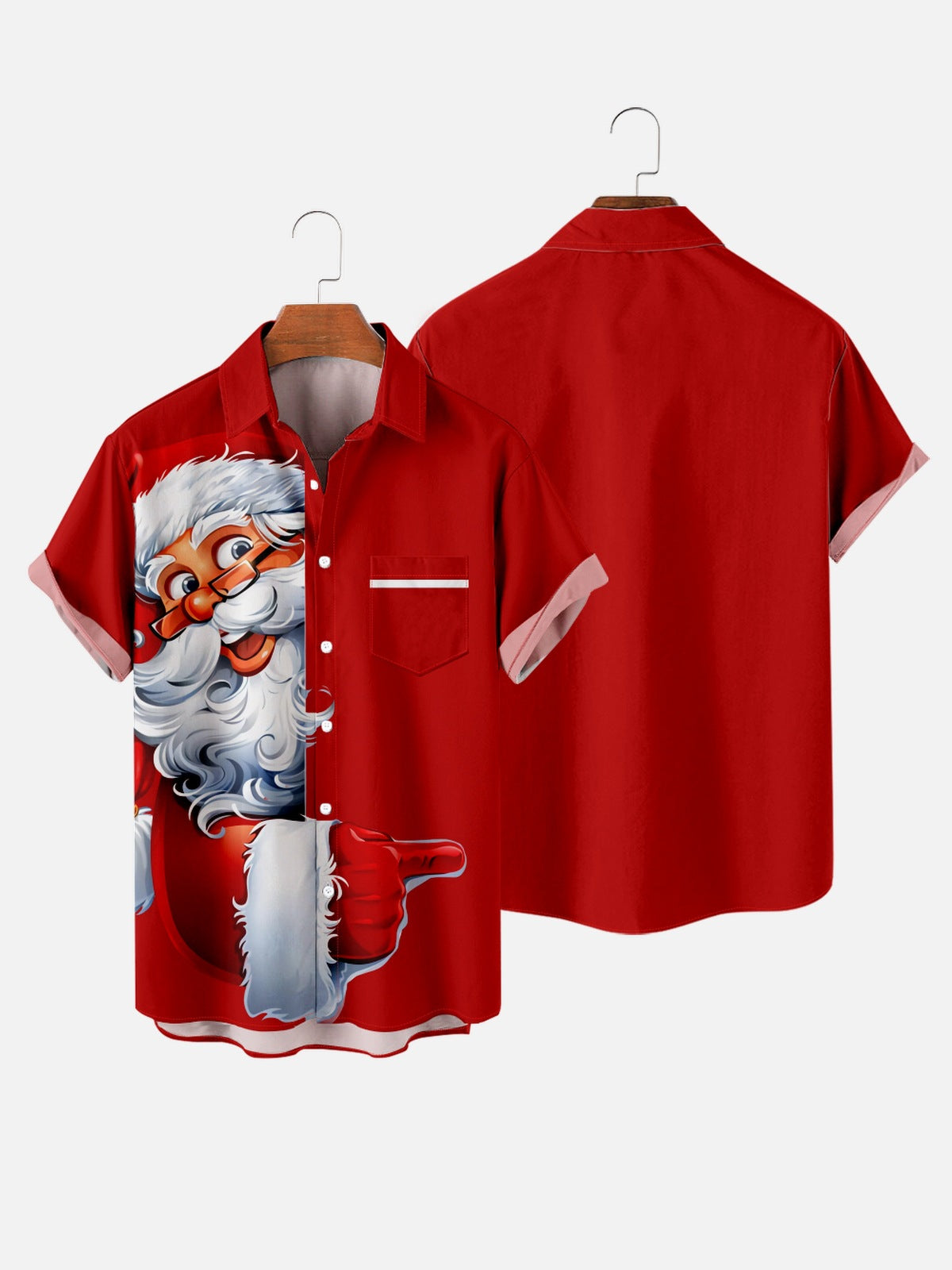 Men's Christmas Santa Print Casual Shirt