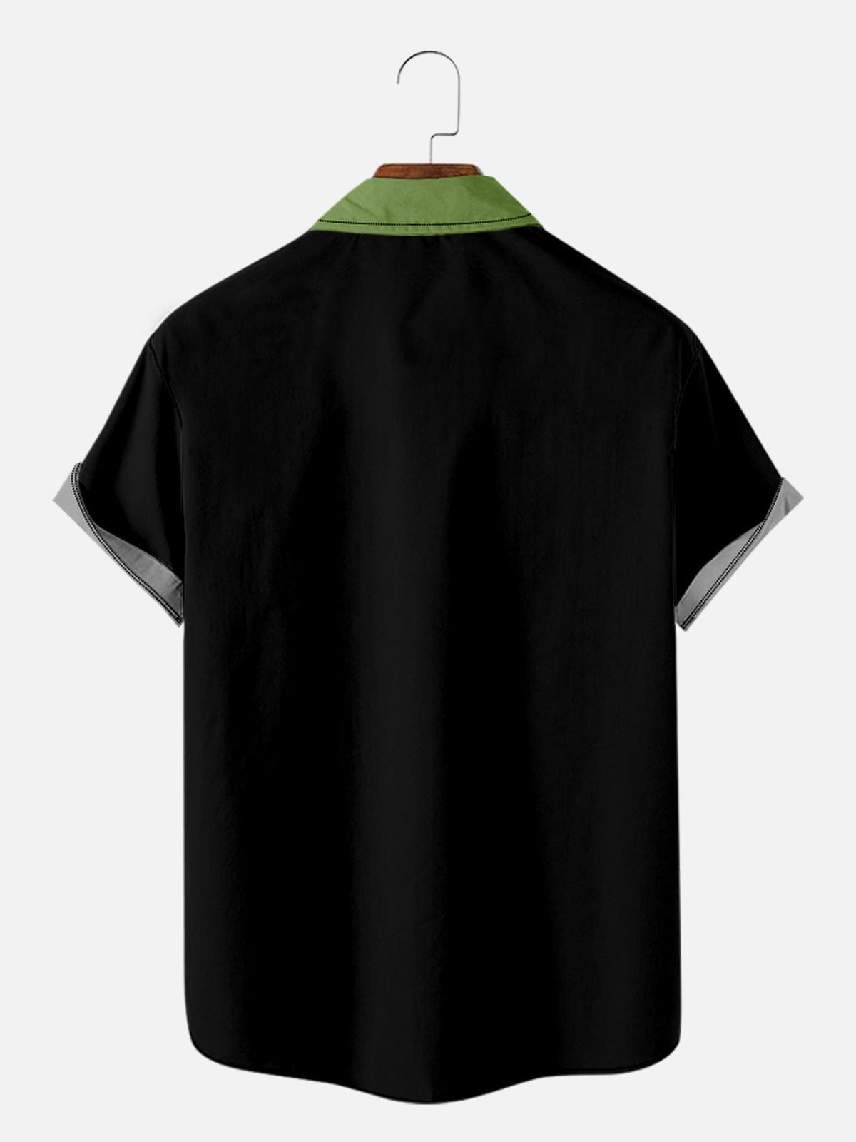 Men's Large Size Simple Plain Color Contrast Stitching Shirt With Pockets