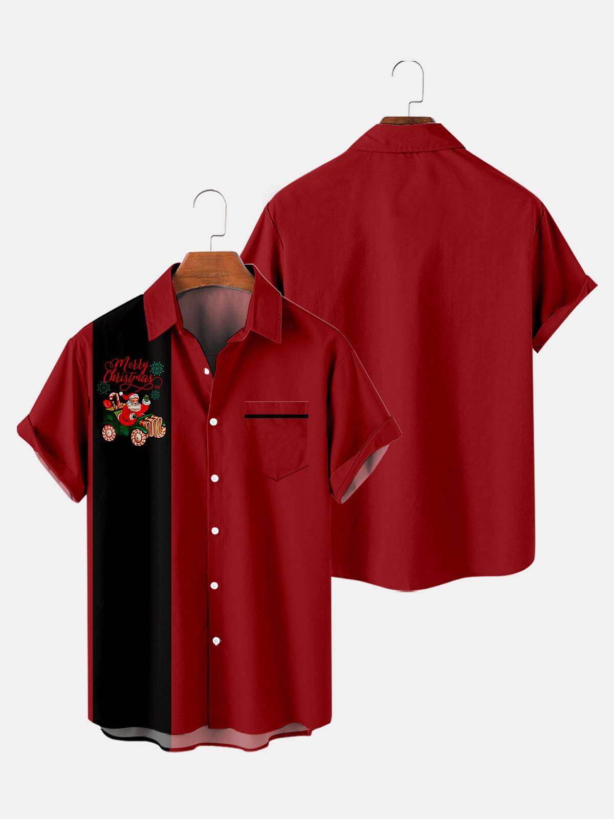 Men's Christmas 3D Digital Print Loose Short Sleeve Shirt