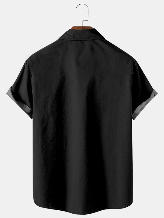 Men's Music Print Casual Short Sleeve Hawaiian Shirt