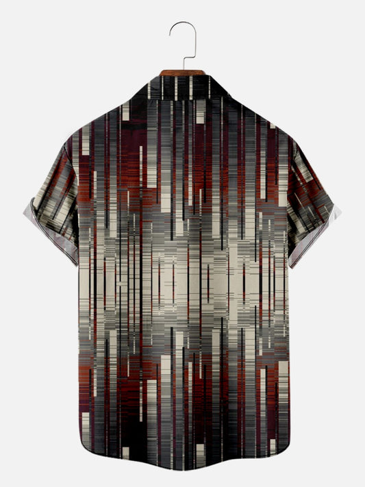 Men's Casual Abstract Print Short Sleeve Shirt