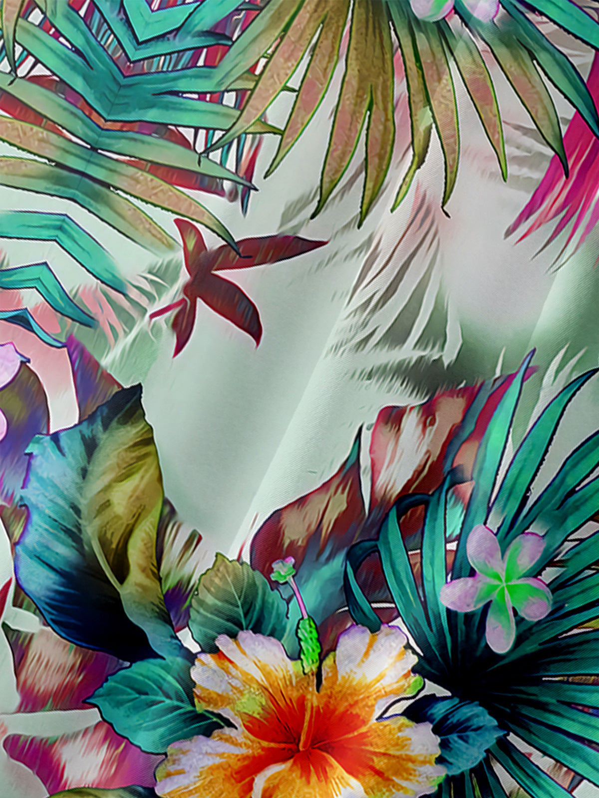 Men's Hawaiian Print Summer Loose Short Sleeve Shirt